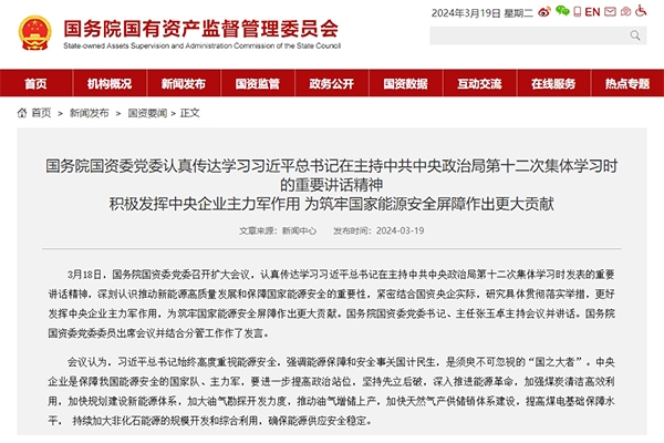 國務(wù)院國資委：超前部署研究先進(jìn)儲能等戰(zhàn)略性前沿技術(shù)