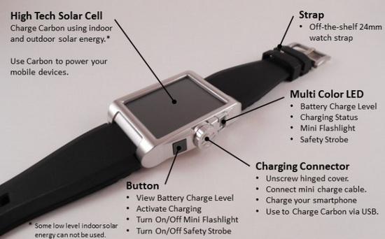 可為手機(jī)充電的太陽(yáng)能腕帶 攜帶方便電池小