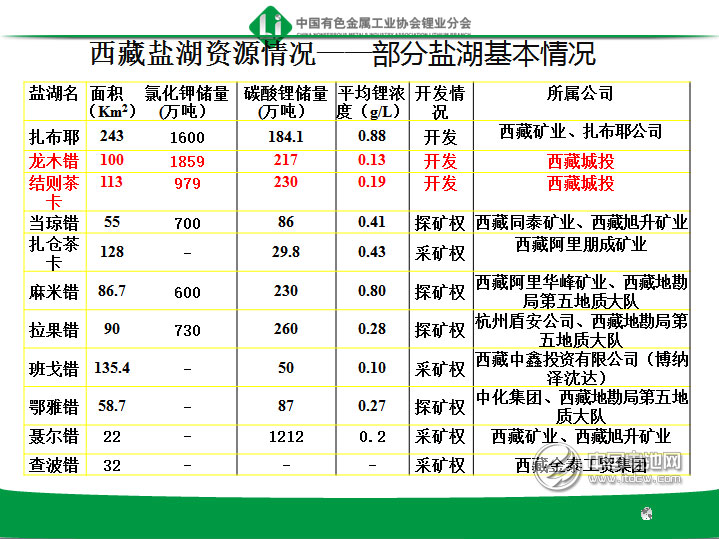 西藏鹽湖鋰資源發展概況
