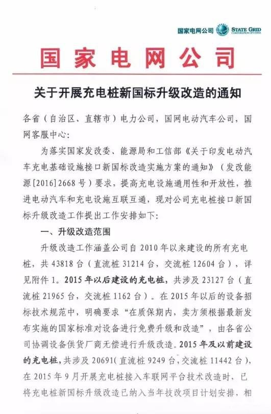 國(guó)家電網(wǎng)要將充電樁升級(jí)成新國(guó)標(biāo) 改造量高達(dá)4.38萬(wàn)根